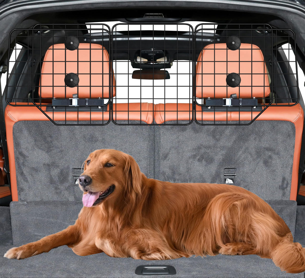 CASIMR dog car barrier assembly shows sturdy main panel with extendable reach