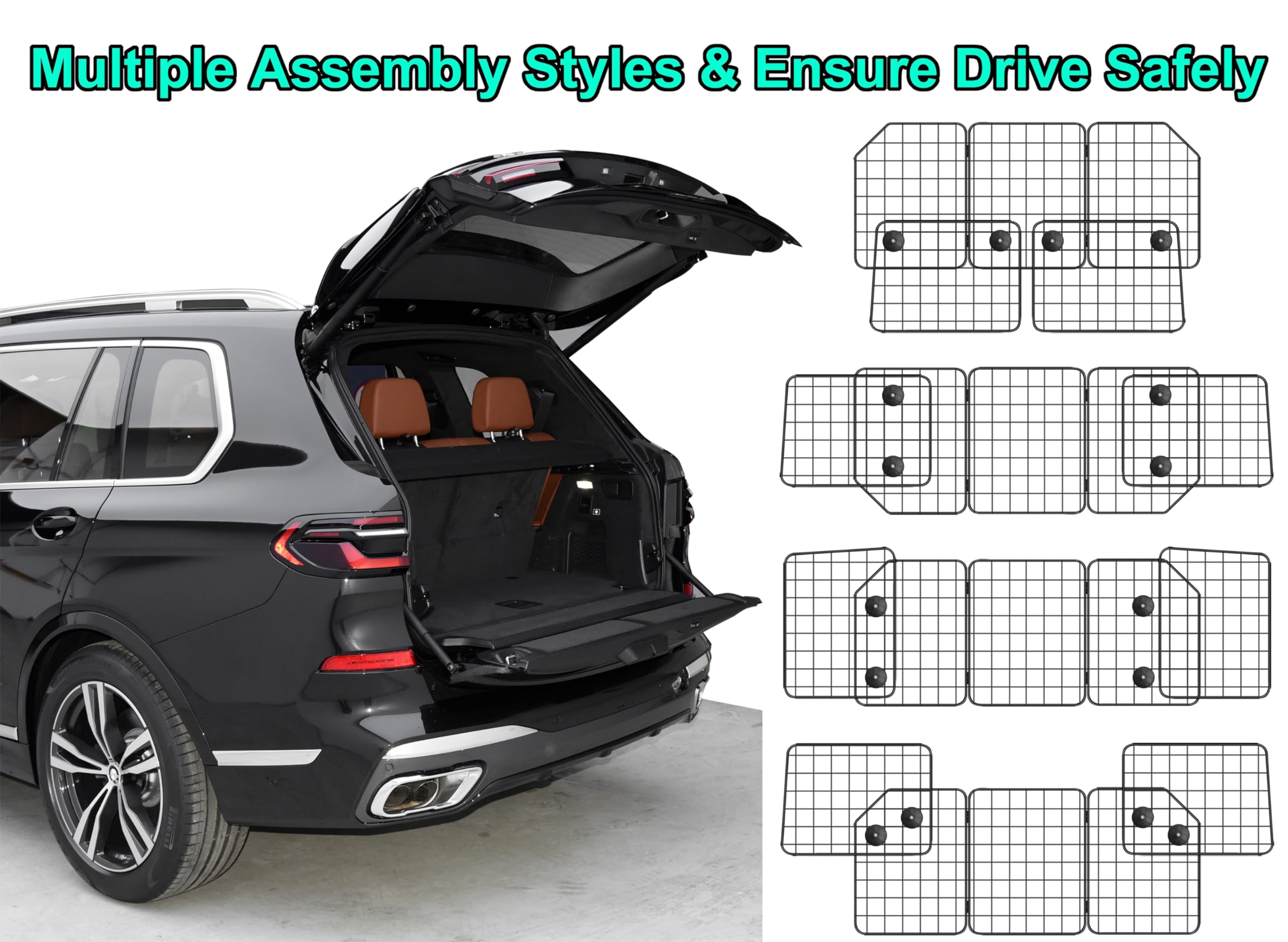 CASIMR dog car barrier universal-fit design works in most vehicles