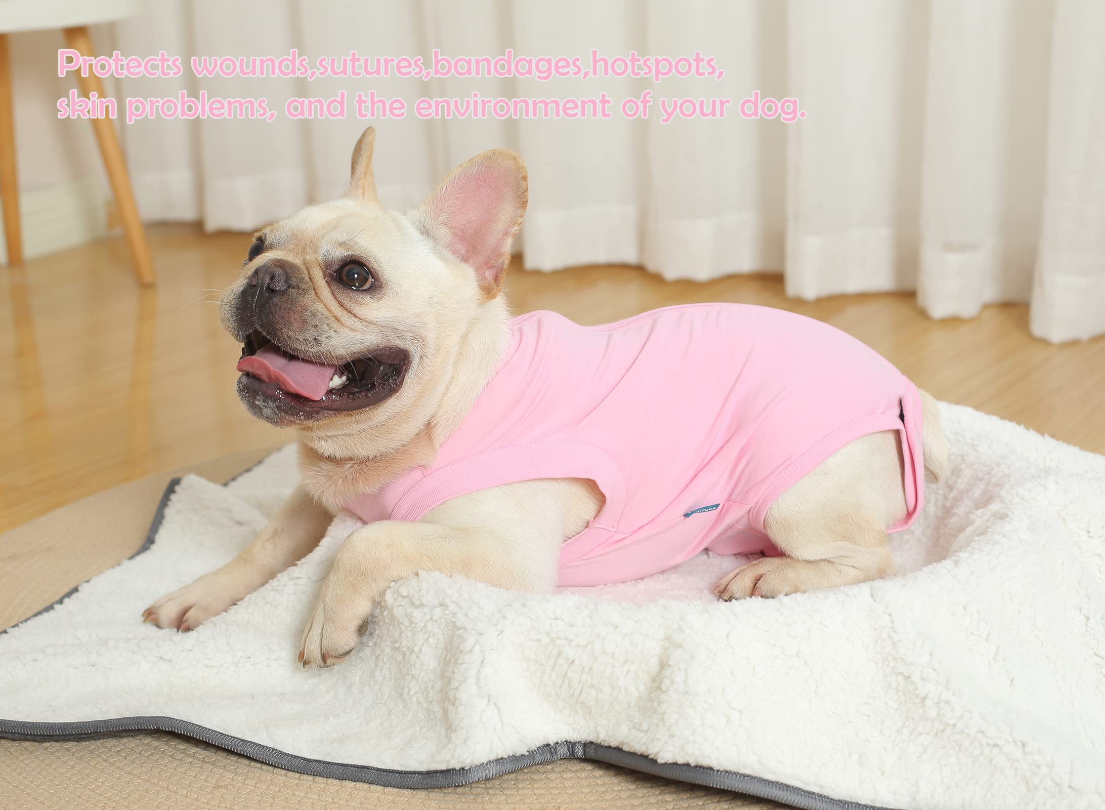 Caslfuca dog surgery recovery suit breathable fabric keeps pets comfortable.