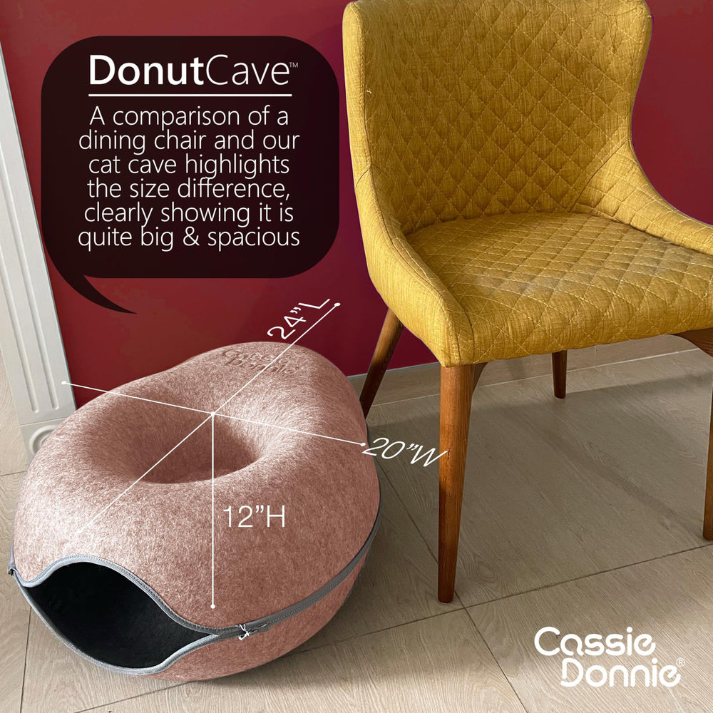 CassieDonnie cat tunnel bed plush material delivers soft comfort and easy upkeep.