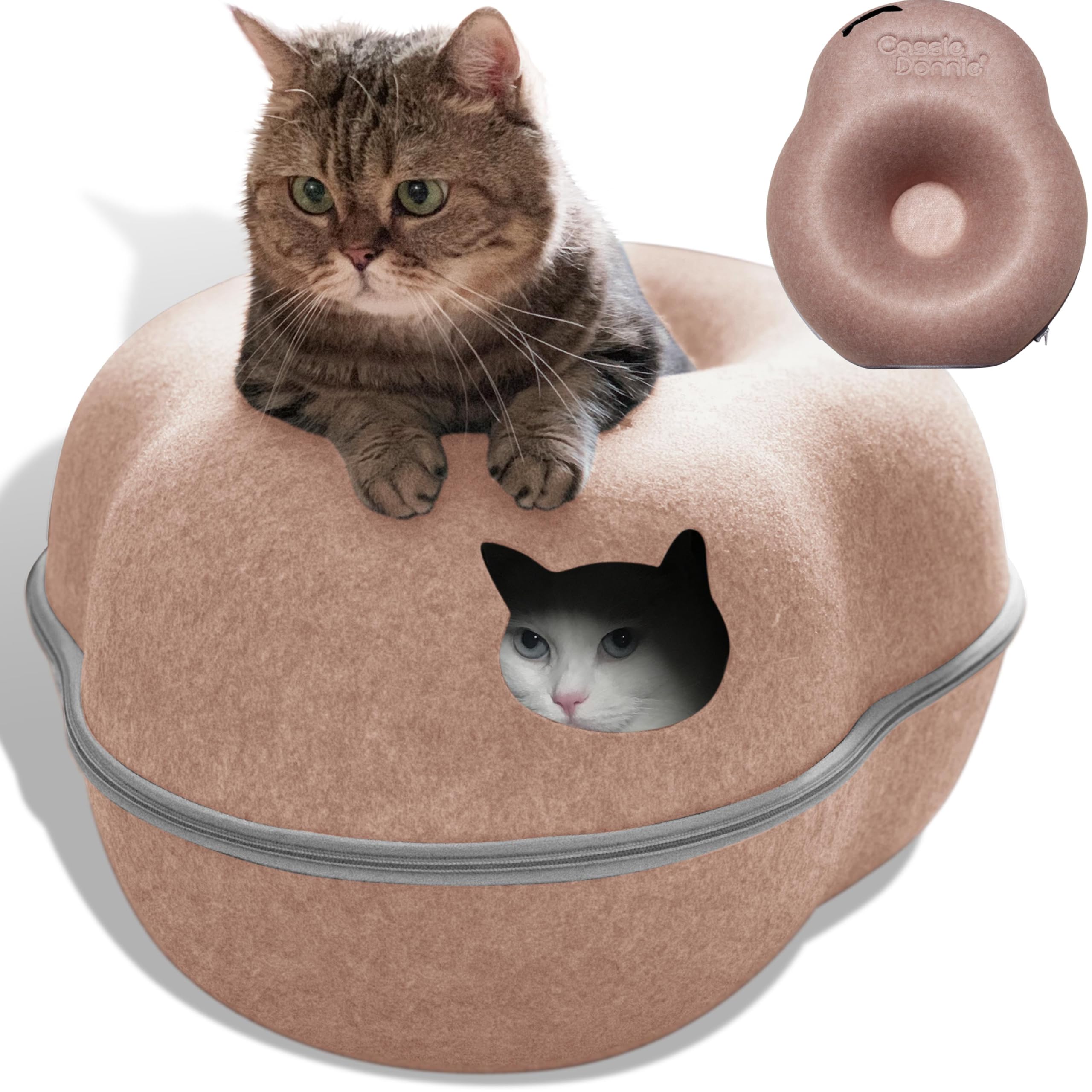 CassieDonnie cat tunnel bed spacious interior offers roomy play and rest area.