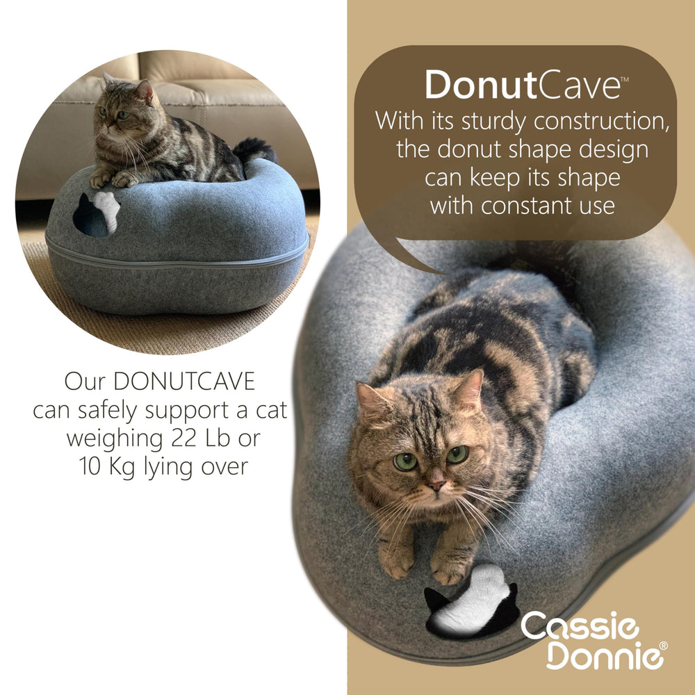 CassieDonnie Donut Cave side-view demonstrates sturdy construction and modern decor compatibility.