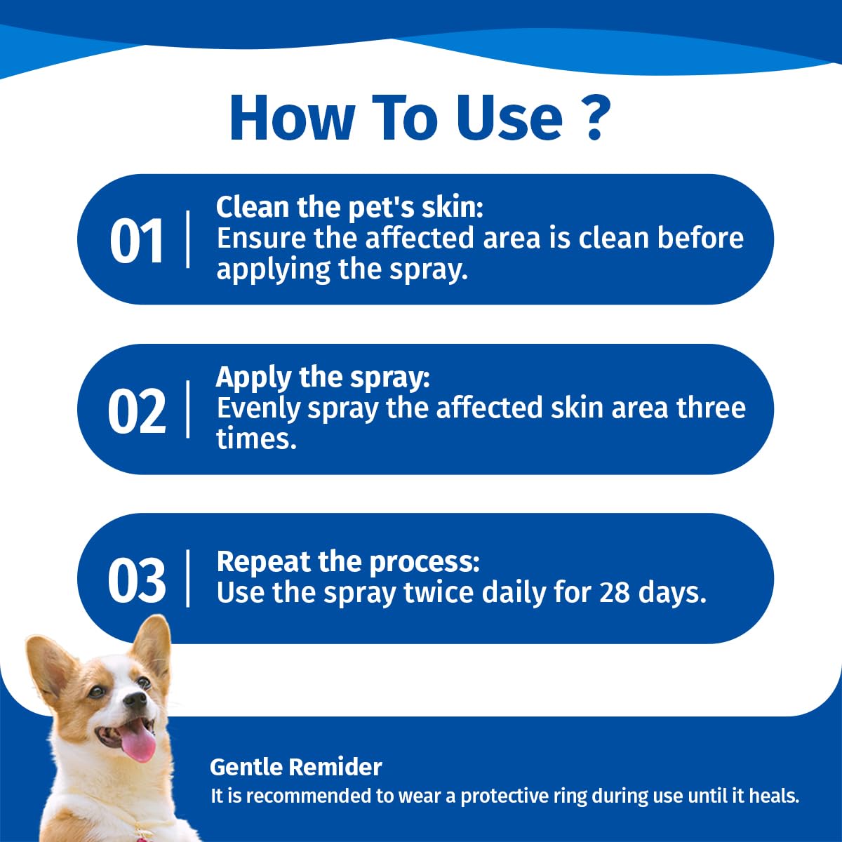Cat receiving Cassiel Pet Hot Spot Spray on hotspot for comfort.