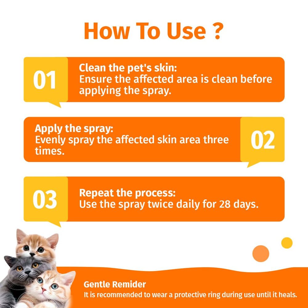 Cassiel pet hot spot spray highlights natural gentle formula for skin care.