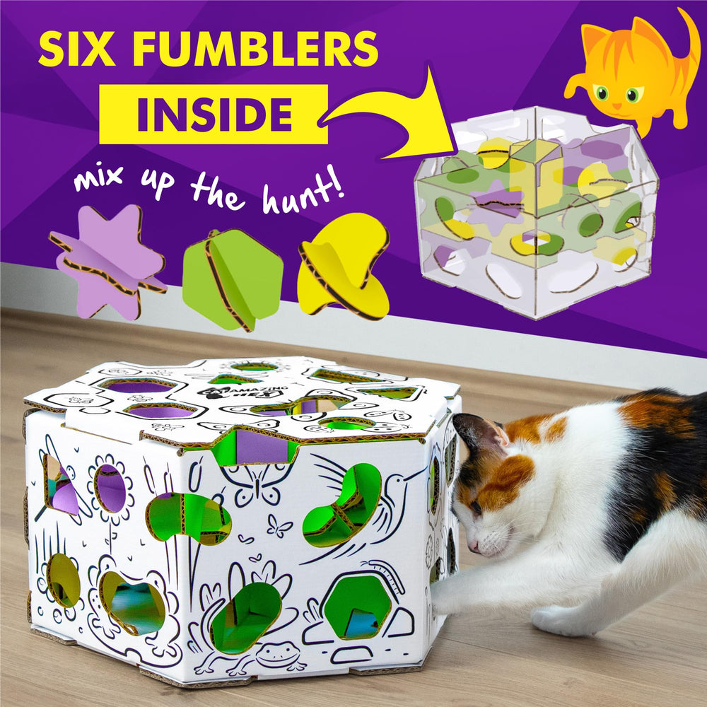Cat Amazing HEX treat-holes-layout shows varying puzzles for cognitive challenge.