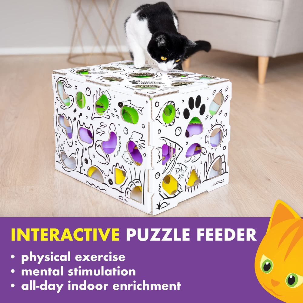 Cat Amazing MEGA close-up holes reveals varied entry points for paw-work and curiosity.