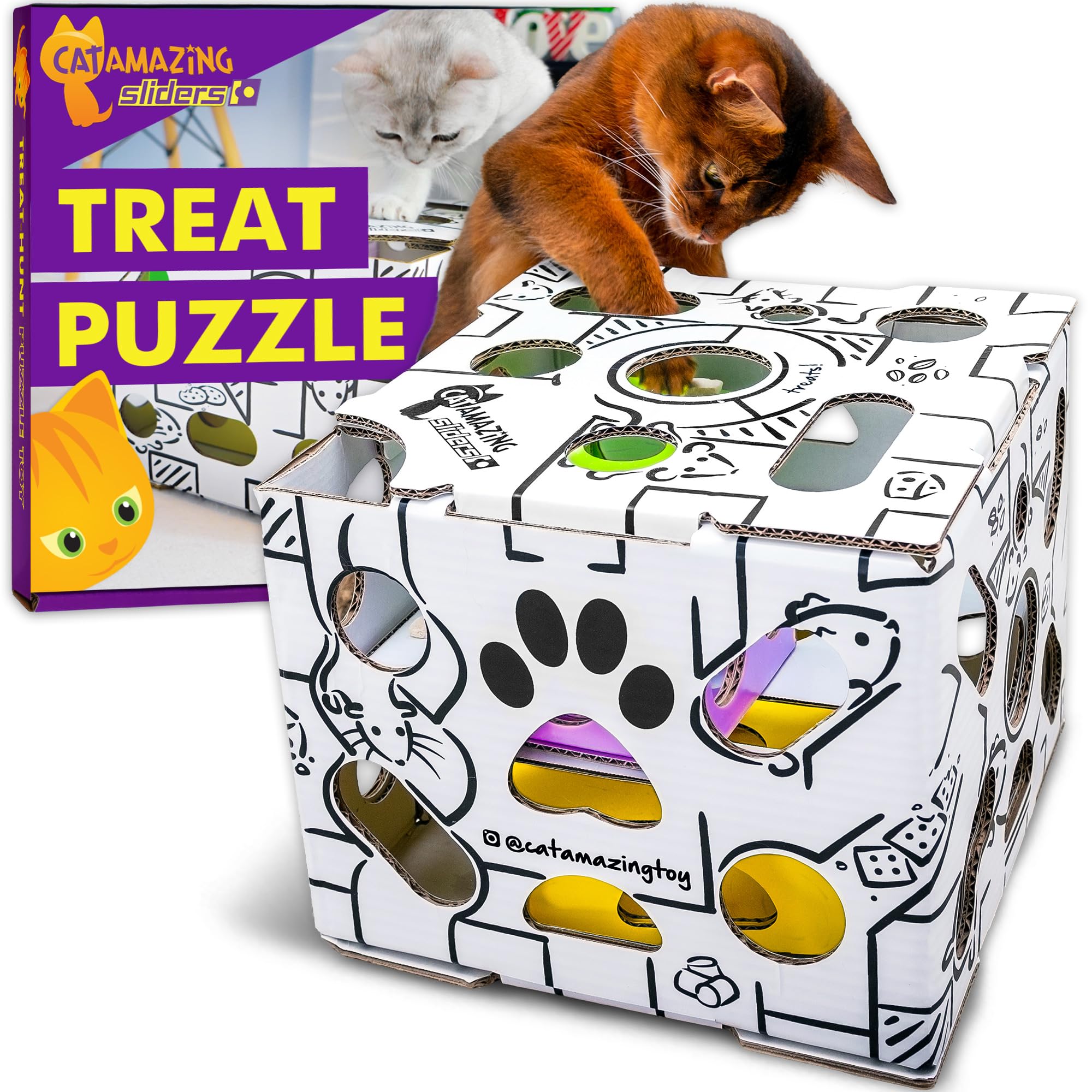 Cat Amazing Sliders interactive maze in action boosting indoor cat engagement