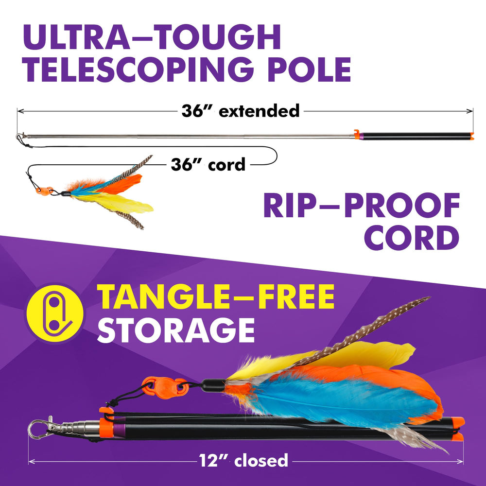 Cat Amazing Snatch chew-proof handle designed for durable, long-lasting play sessions