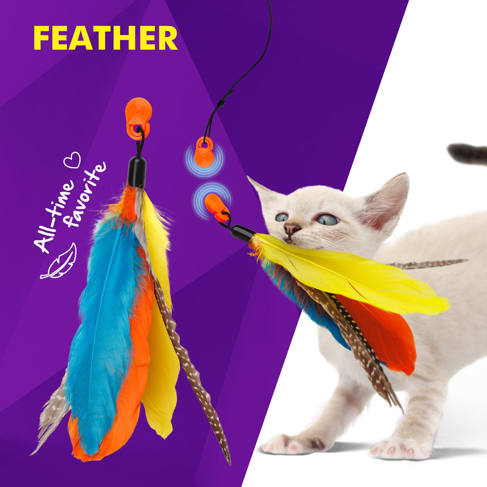 Cat Amazing Snatch Pack Rattle Snake attachment adds sound cues to stimulate curiosity.
