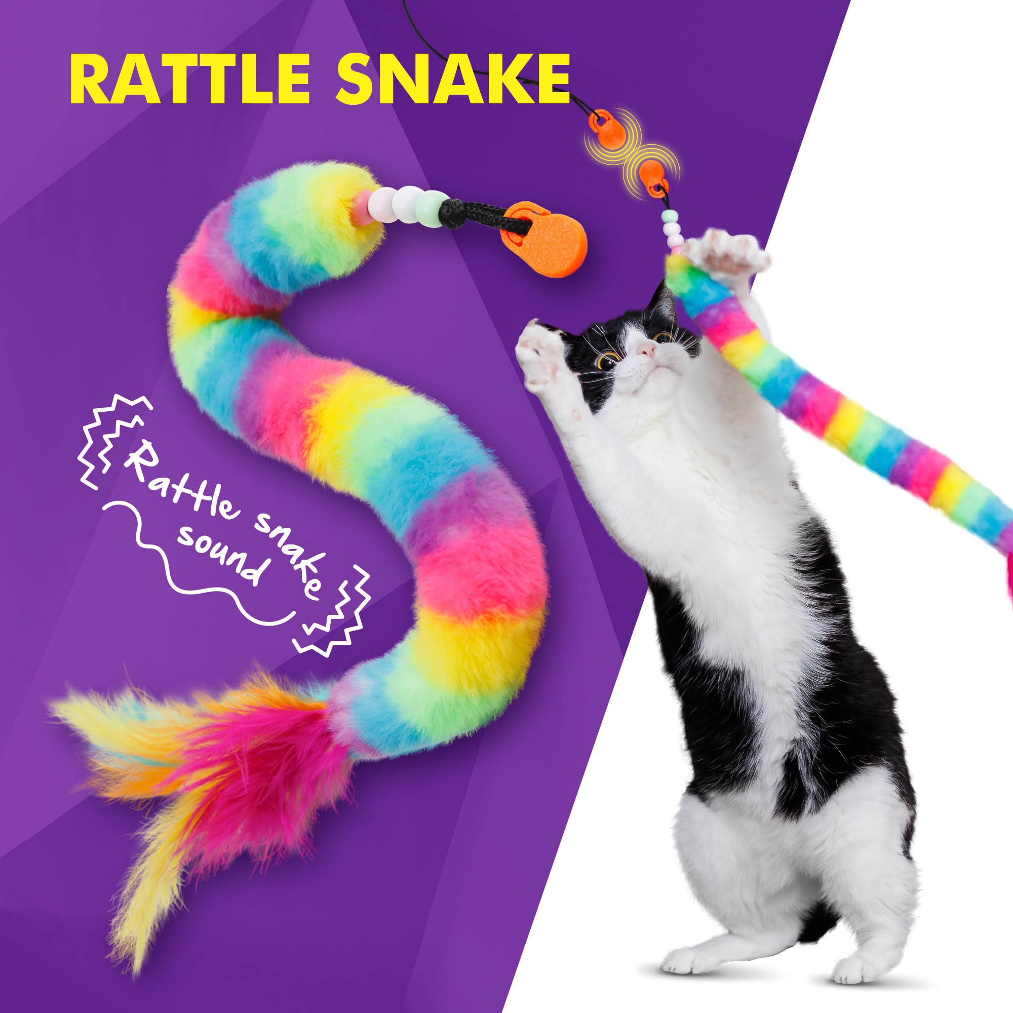 Cat Amazing Snatch Pack Scrunchy Ball attachment offers squeezable texture for pounce practice.