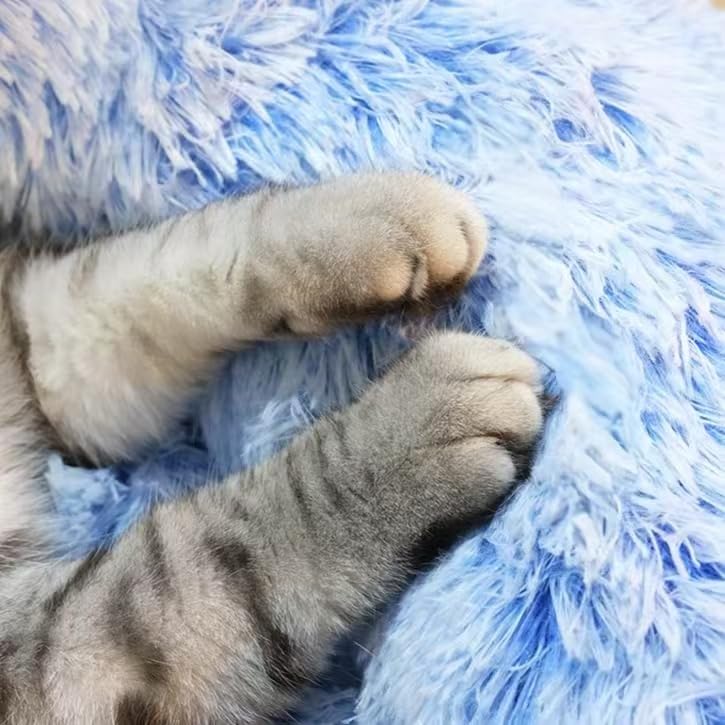 Cat bed bottom features anti-slip dustproof fabric to stay in place.