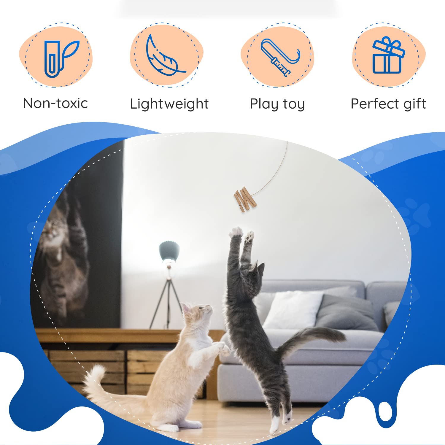 Cat Dancer 101 toy brown cat-playing scene captures joyful, engaging exercise for cats