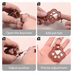 cat-dog pet hair keychain grey neutral tone, versatile memorial gift