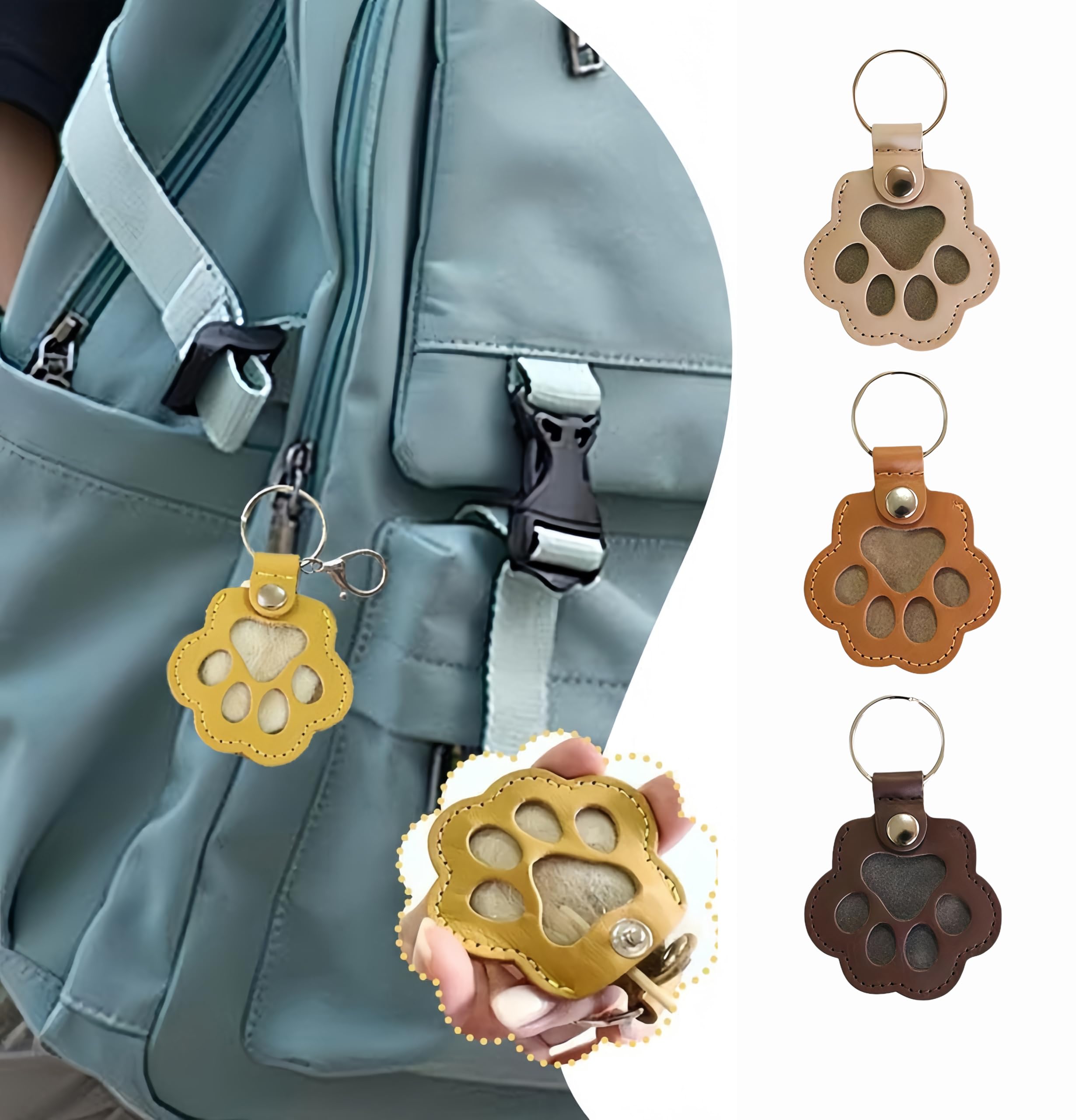 cat-dog pet hair keychain memorial gift pack, ready for gifting