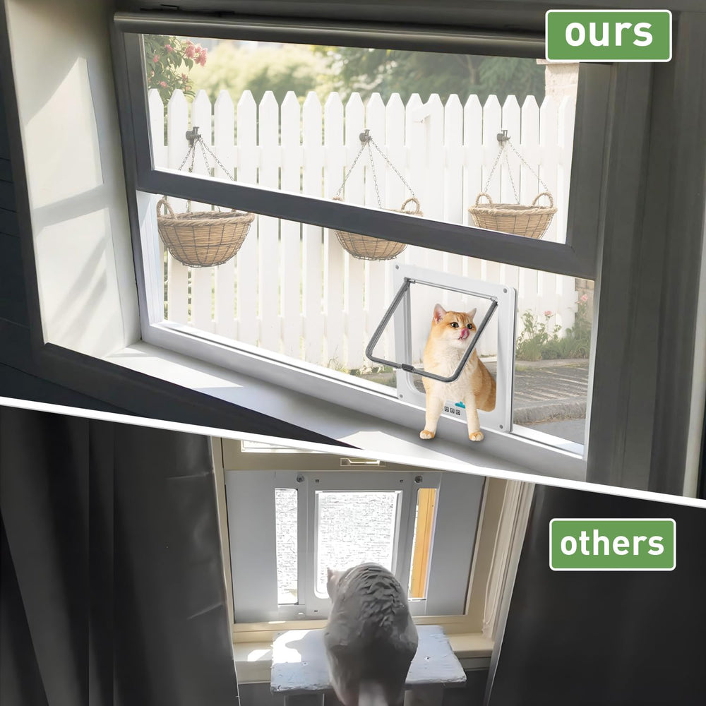 Cat Door for Window four modes offer flexible access control for pets and owners.