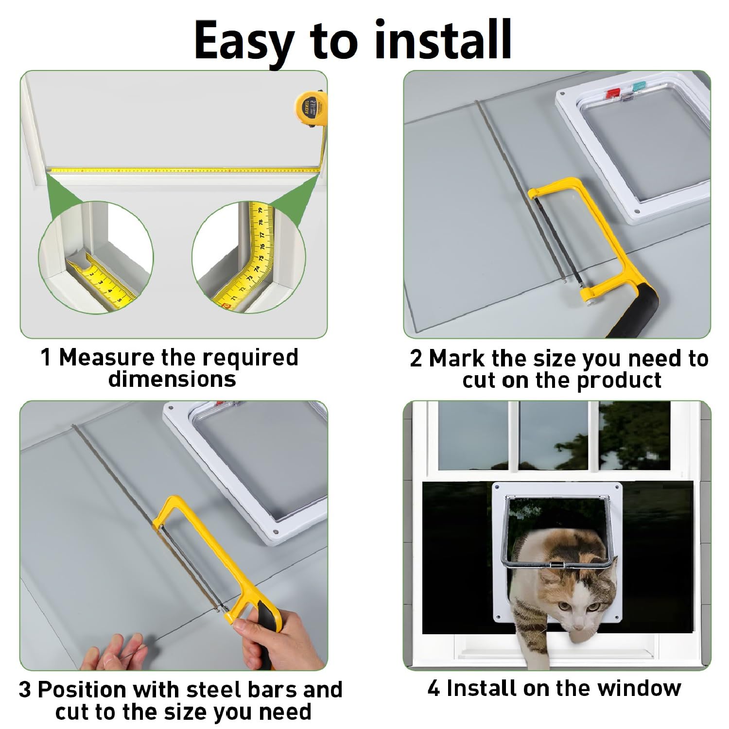 Cat Door for Window fully locked mode helps maintain privacy when needed.