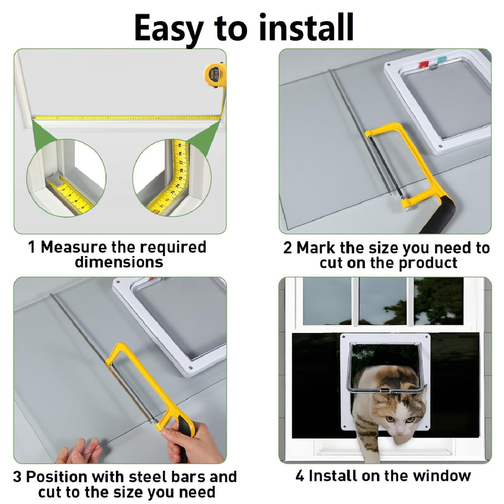 Cat Door for Window fully locked mode helps maintain privacy when needed.