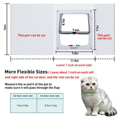 Cat Door for Window magnetic closure ensures secure weather sealing during windy days.
