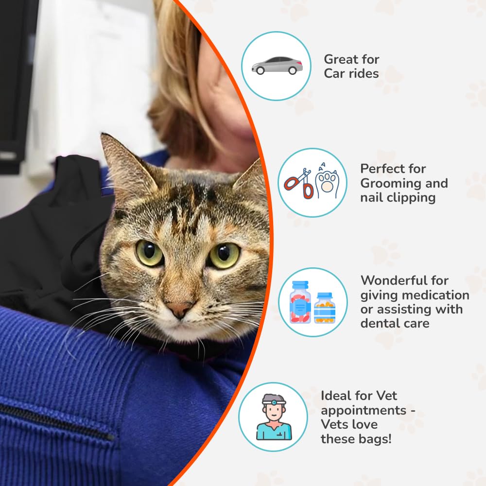 Cat-in-the-Bag Cozy Comfort Carrier front paw ports for grooming access.