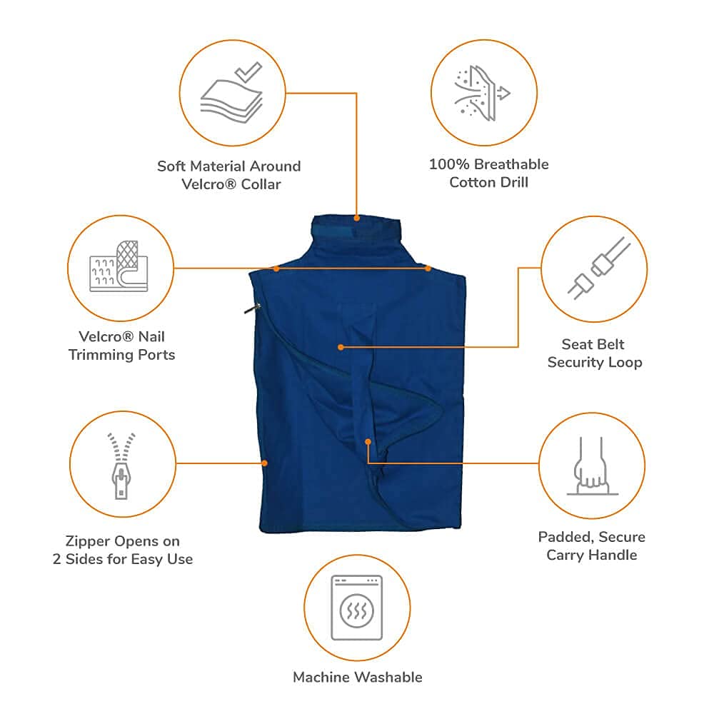 Cat-in-the-bag Cozy Comfort Carrier sturdy carry strap enables hands-free transport.