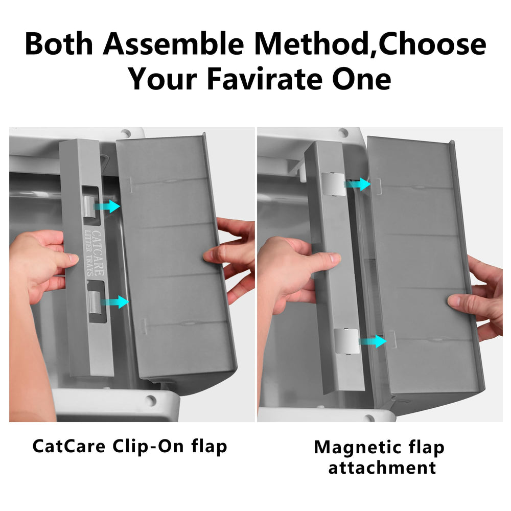 Cat Litter Box Tray includes scoop for convenient quick litter handling.