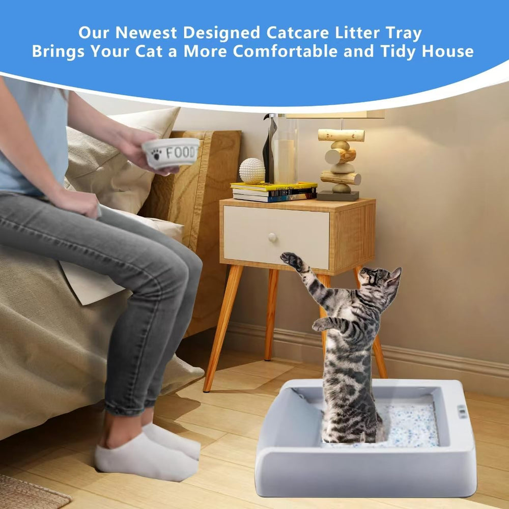 Cat Litter Box Tray magnetic lid for secure closure option and tidy setup.