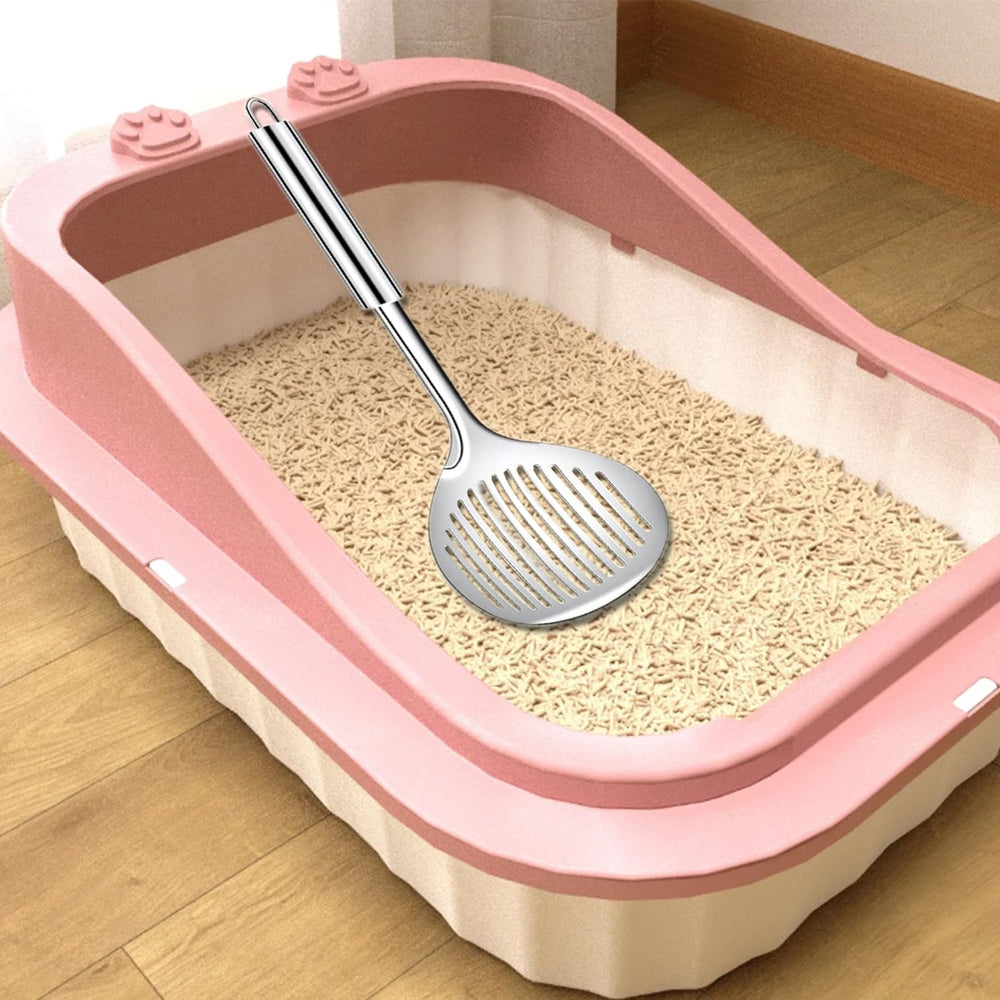 Cat Litter Scooper featuring hanging hole for convenient storage