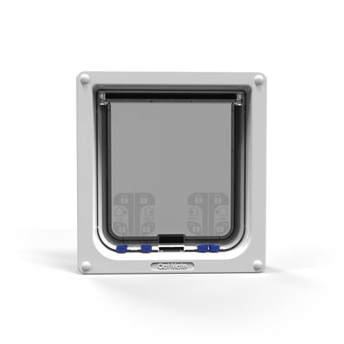 Cat Mate 4-Way Locking Large Cat Flap installation angle demonstrates mounting options