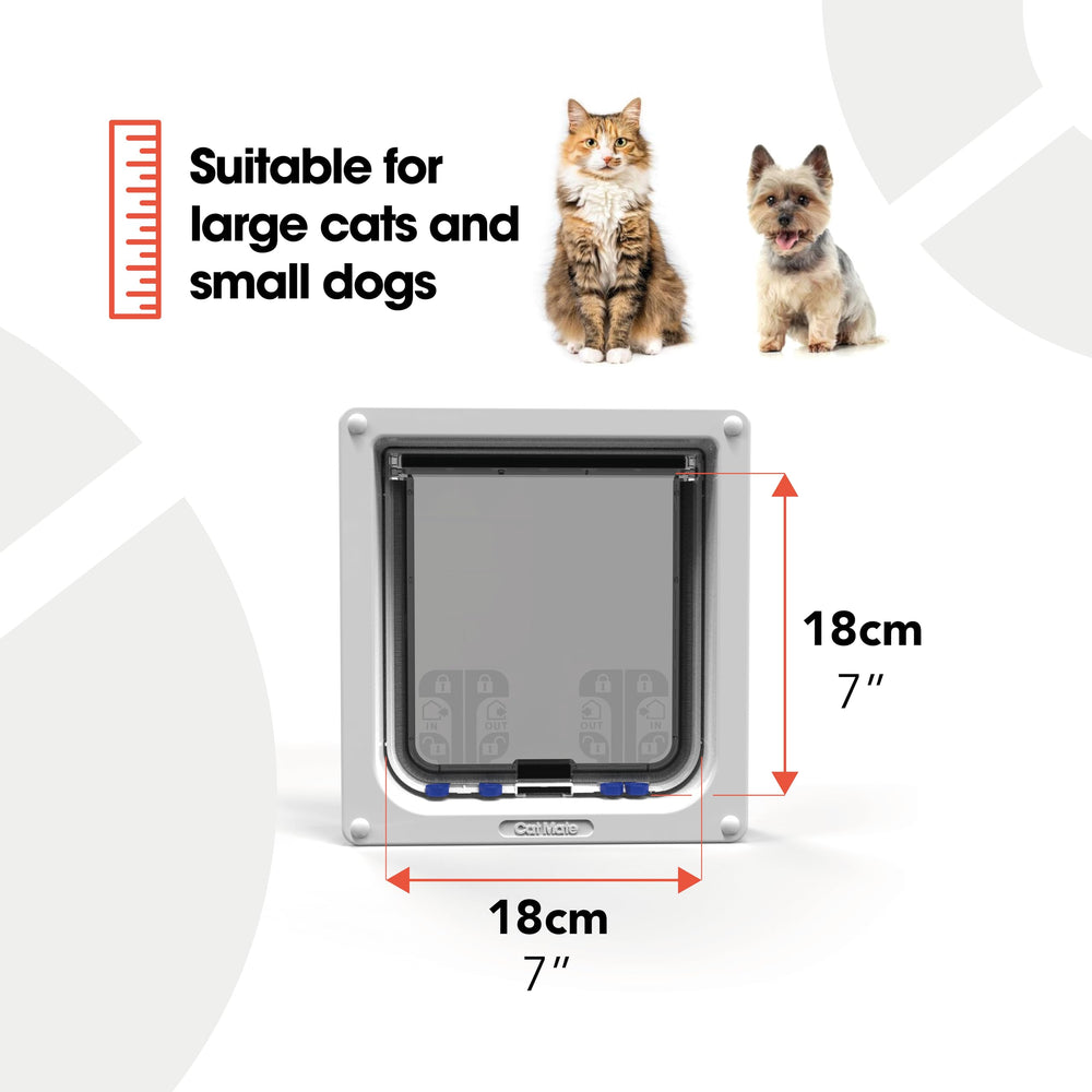 Cat Mate 4-Way Locking Large Cat Flap weatherproof flap blocks rain and draughts