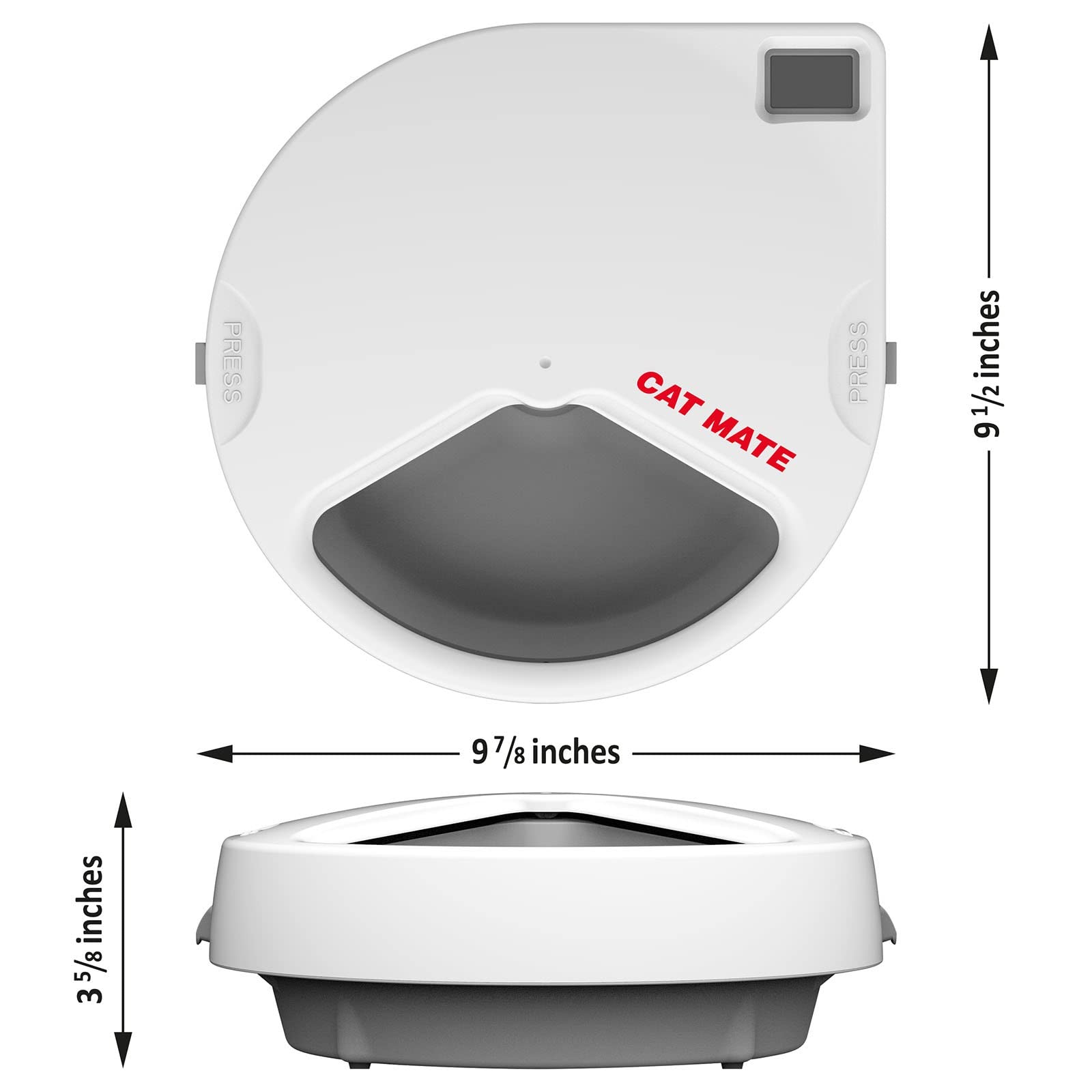 Cat Mate C300 dishwasher-safe bowls simplify cleanup after feeding.
