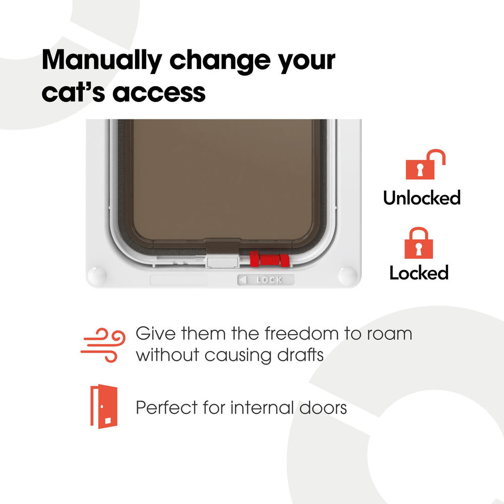 Cat Mate 145mm opening allows comfortable cat passage while preserving privacy.
