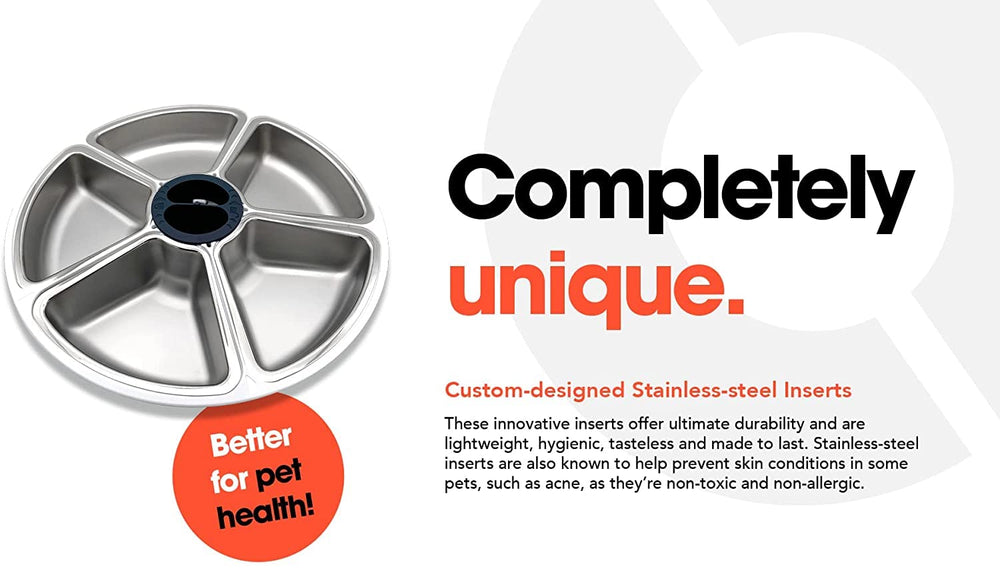 Cat Mate bowl insert showcases hygienic 304-grade steel for safe daily use.