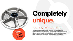 Cat Mate bowl insert showcases hygienic 304-grade steel for safe daily use.