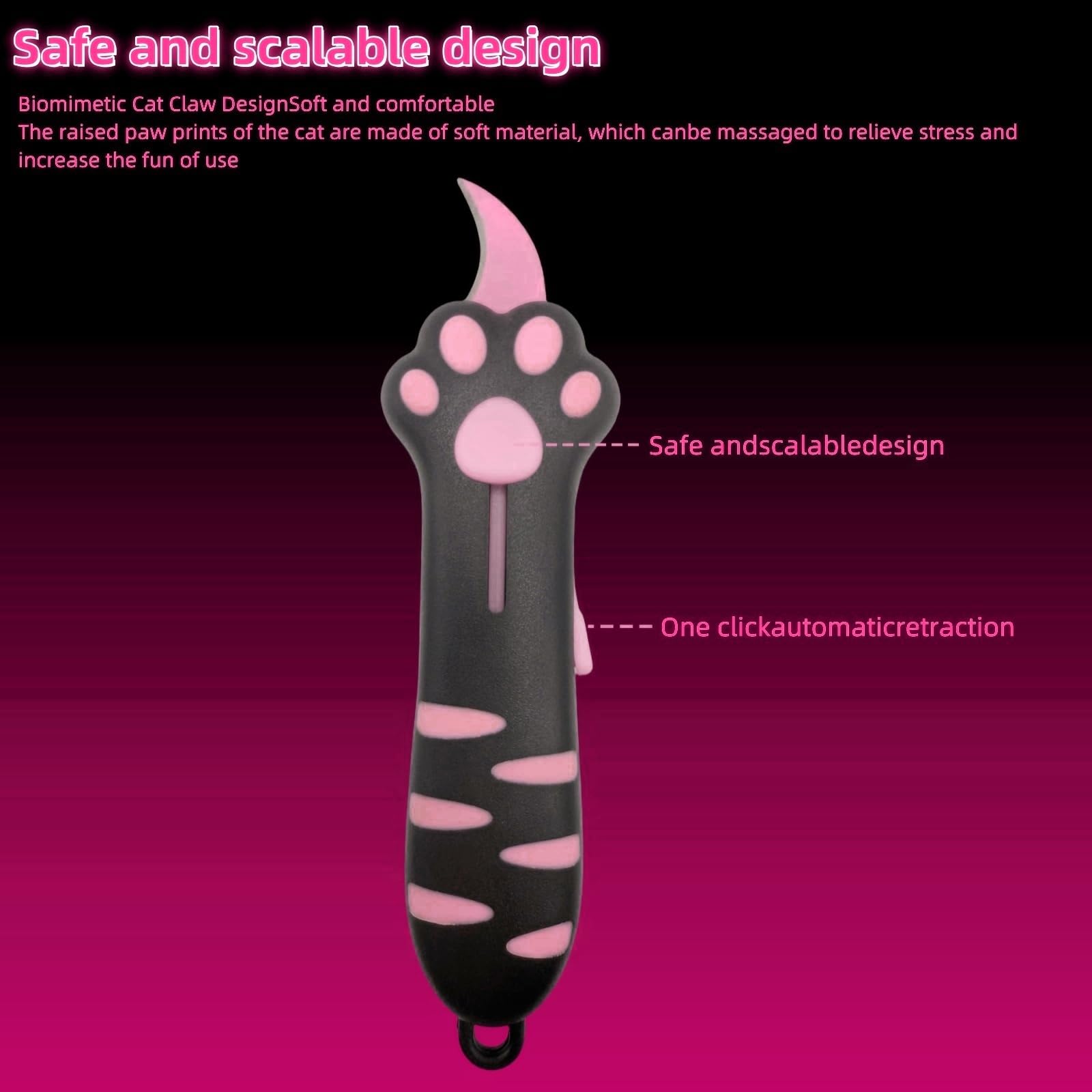Cat Paw Box Cutter held in hand, showcasing compact on-the-go design.