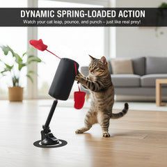 Cat punching bag toy suction base keeps it steady on smooth surfaces during play.