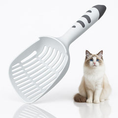 Cat scooper for litter box with extra-large net for fast cleanup.