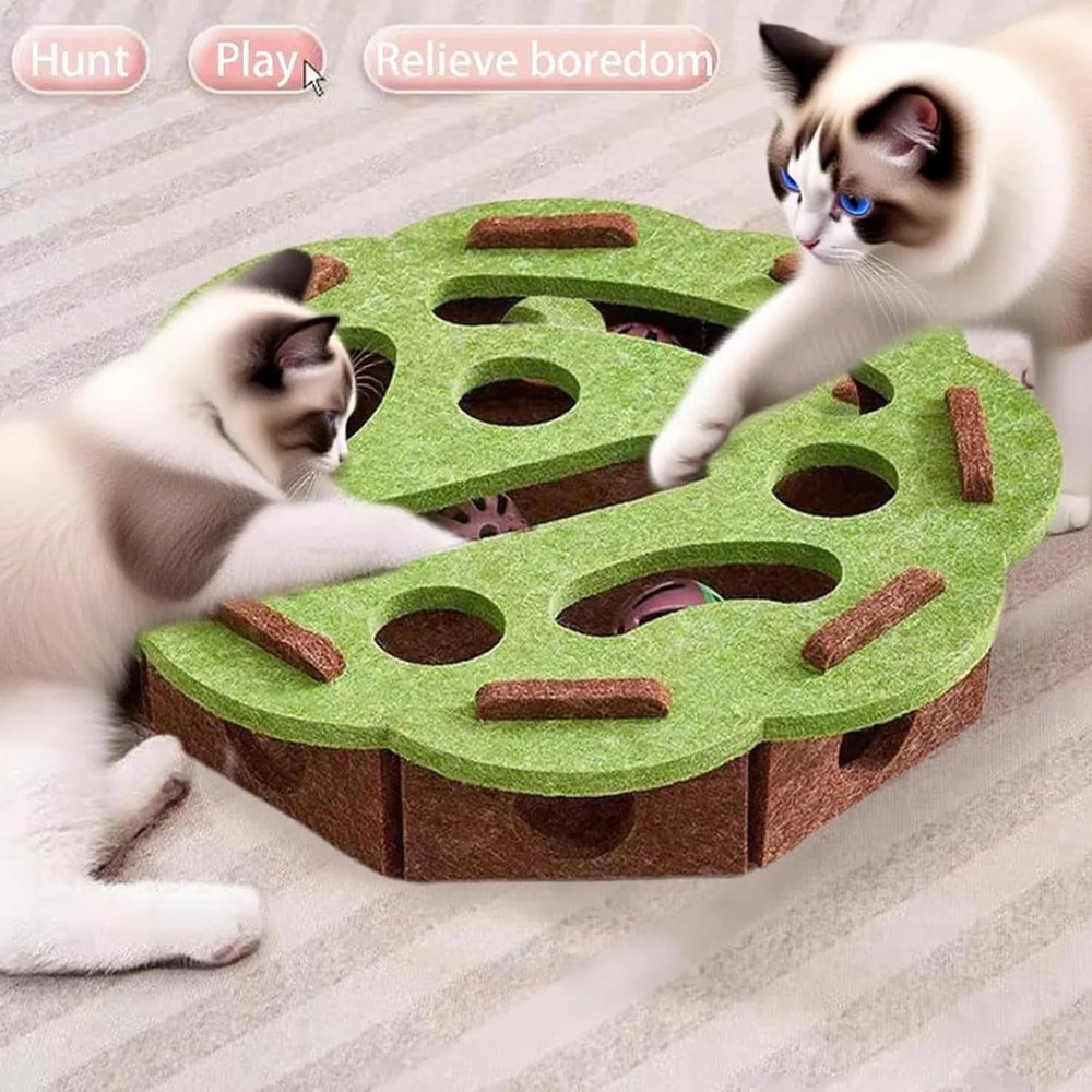 Cat Scratch Puzzle Box felt maze interaction boosts mental stimulation during scratching sessions.