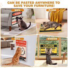 Cat Scratcher Post Mat placed on a couch corner offering durable, shedding-resistant scratch area
