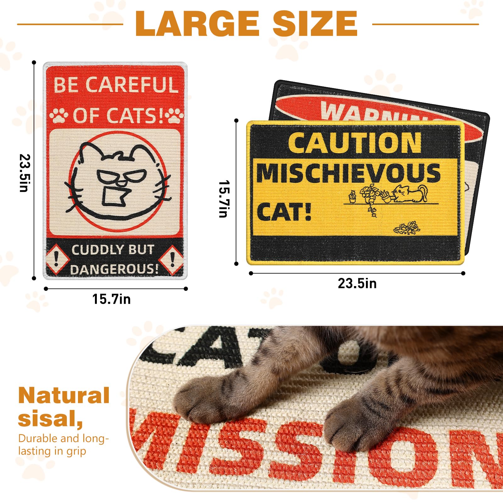 Cat Scratcher Post Mat includes extra-fasteners for multi-room installation