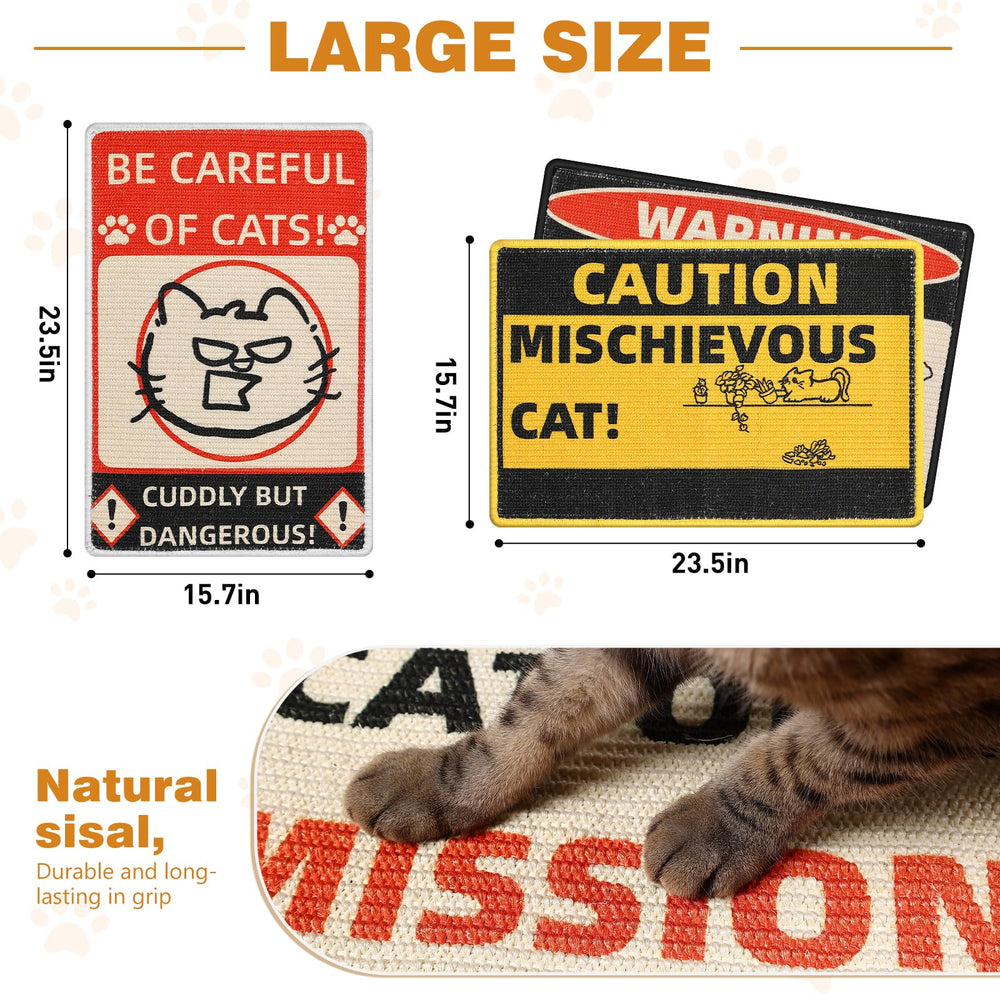 Cat Scratcher Post Mat includes extra-fasteners for multi-room installation