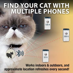 Cat Tailer Bluetooth range up to 328 feet for nearby locating.