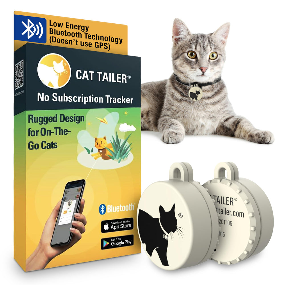 Cat Tailer cat tracker tag on a collar, ultra-light for daily wear.