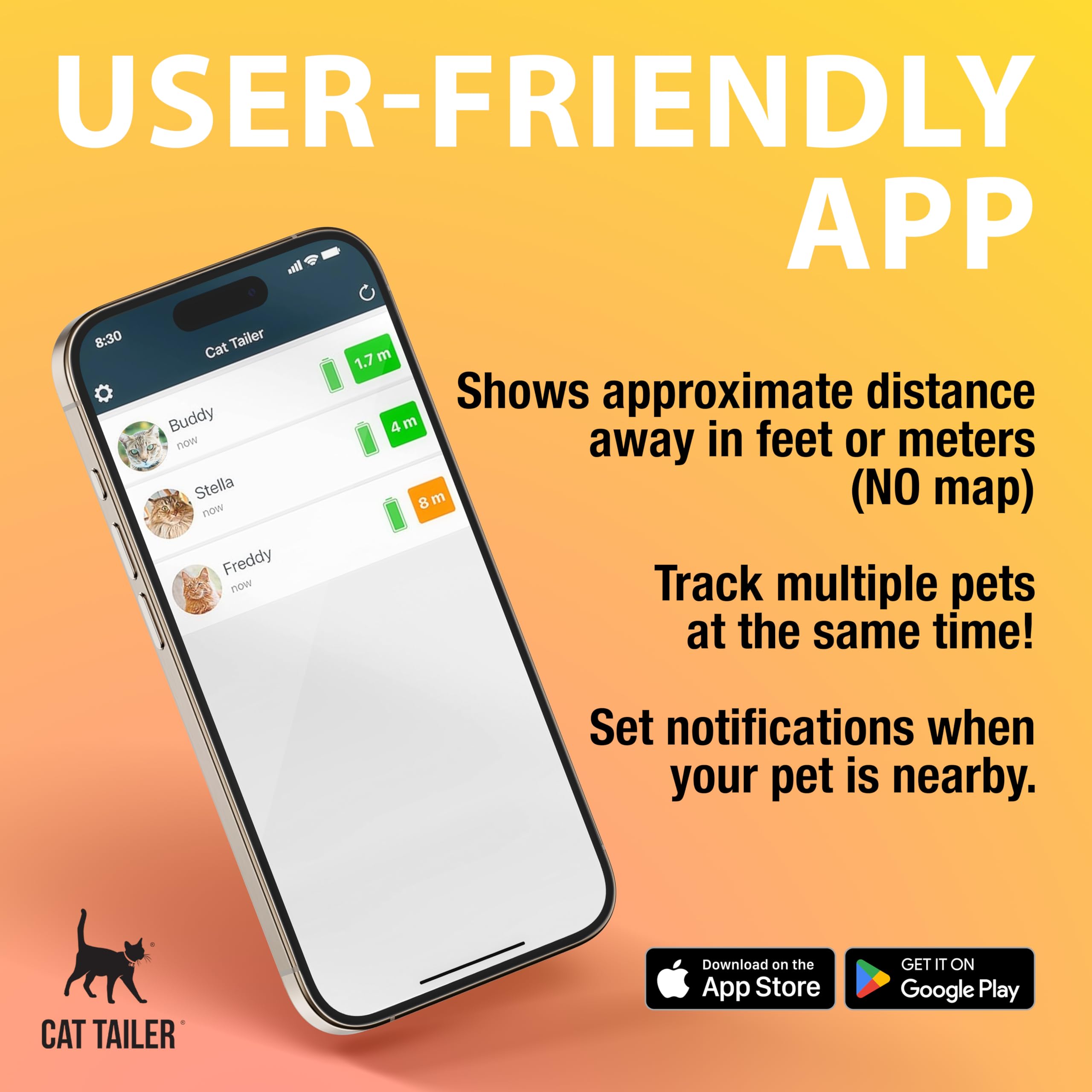 Cat Tailer tracker not GPS, focuses on close-range location awareness.