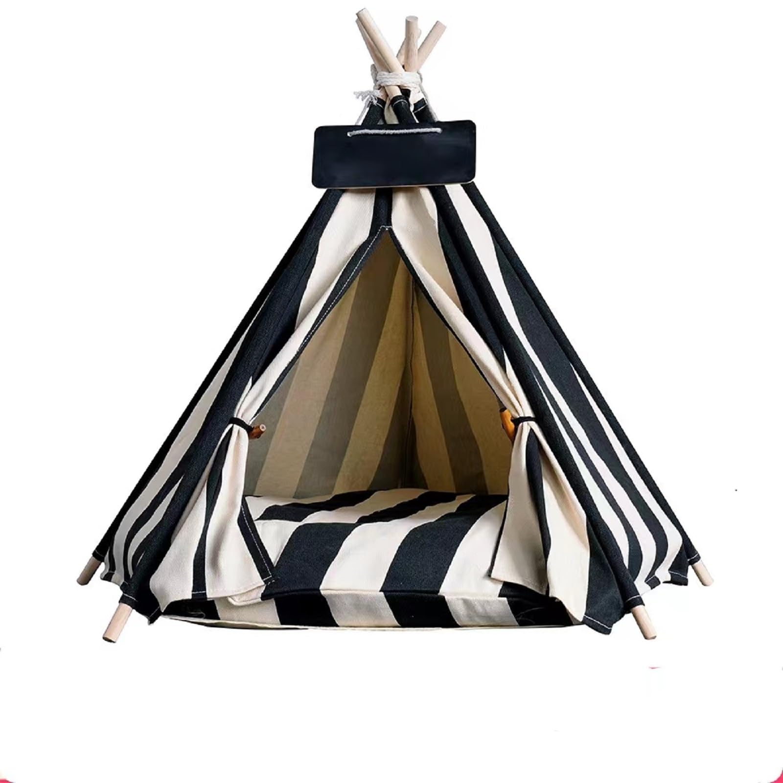 Cat Teepee Tent Bed front view shows durable, portable pet shelter for small dogs and cats