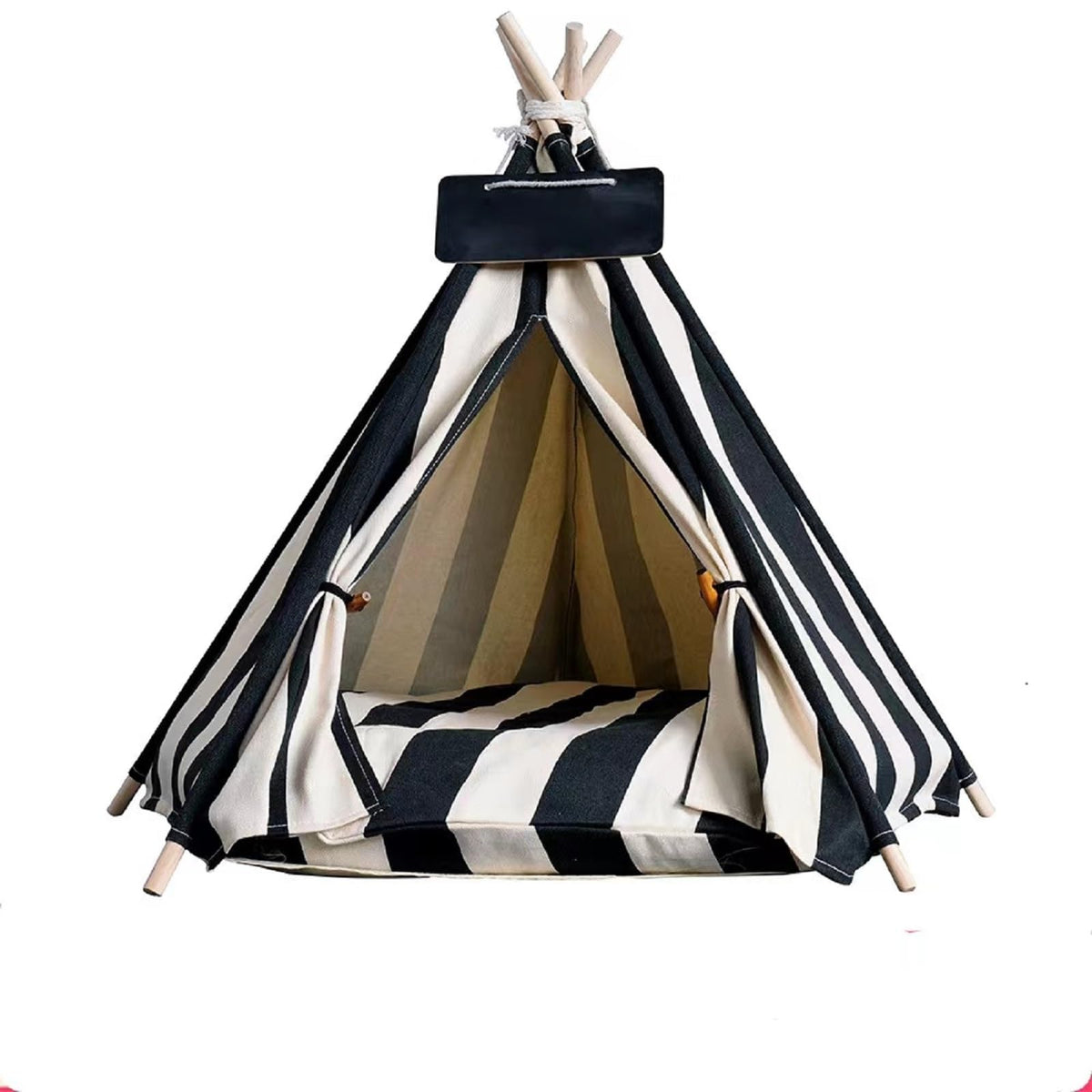 Cat Teepee Tent Bed front view shows durable, portable pet shelter for small dogs and cats