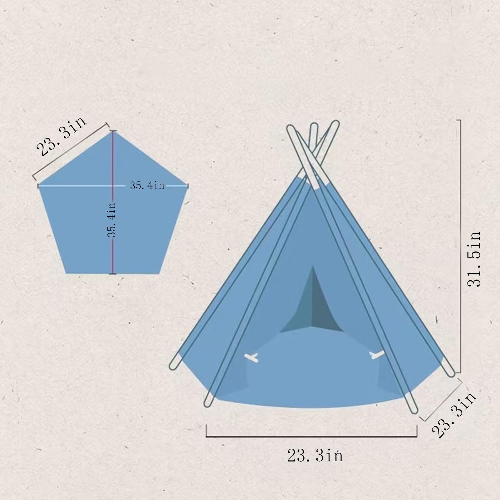 Cat Teepee Tent Bed waterproof fabric demonstrates outdoor-ready shelter