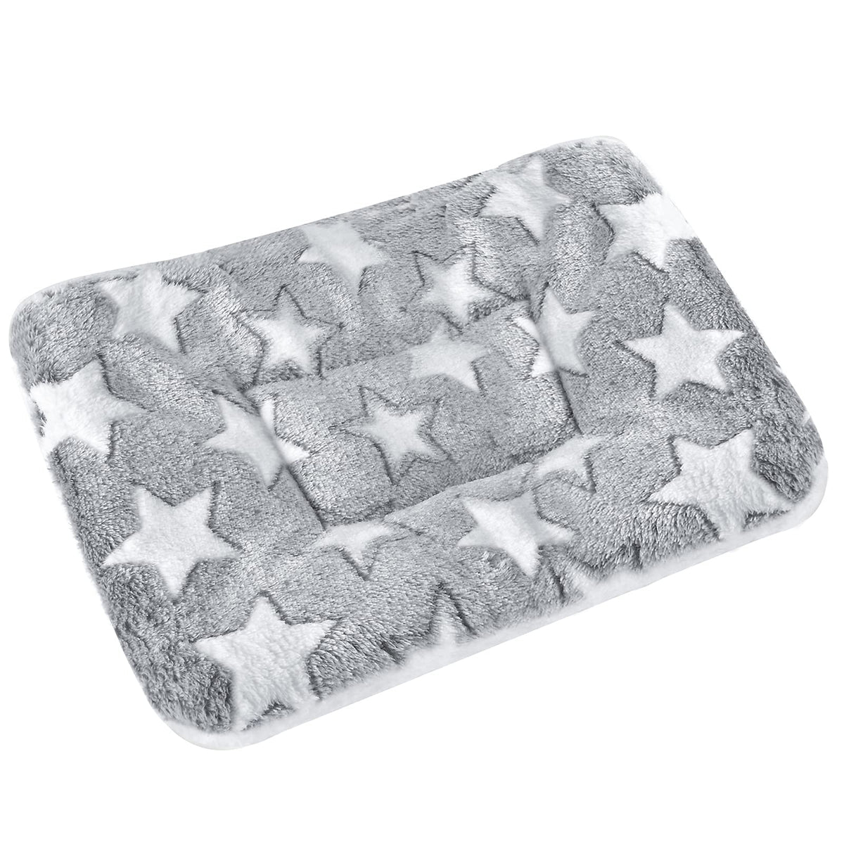 Catadog small animal bed mat in soft coral fleece star grey for warm naps
