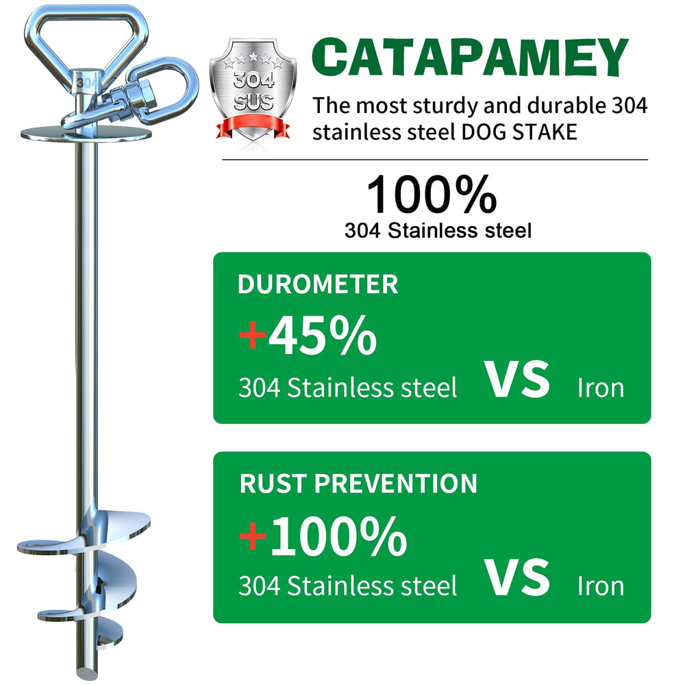 Catapamey heavy-duty stake anchor for medium to large dogs.