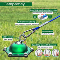 Catapamey stainless steel anchors secure the stake in ground for durable setup.