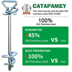 Catapamey stainless-steel ground stake anchors firmly in soil.